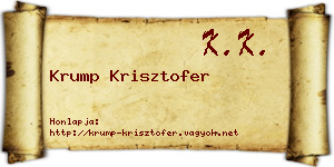 Krump Krisztofer névjegykártya